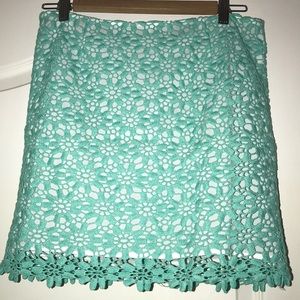 Vince Camuto Mint Floral Lace Mini Skirt